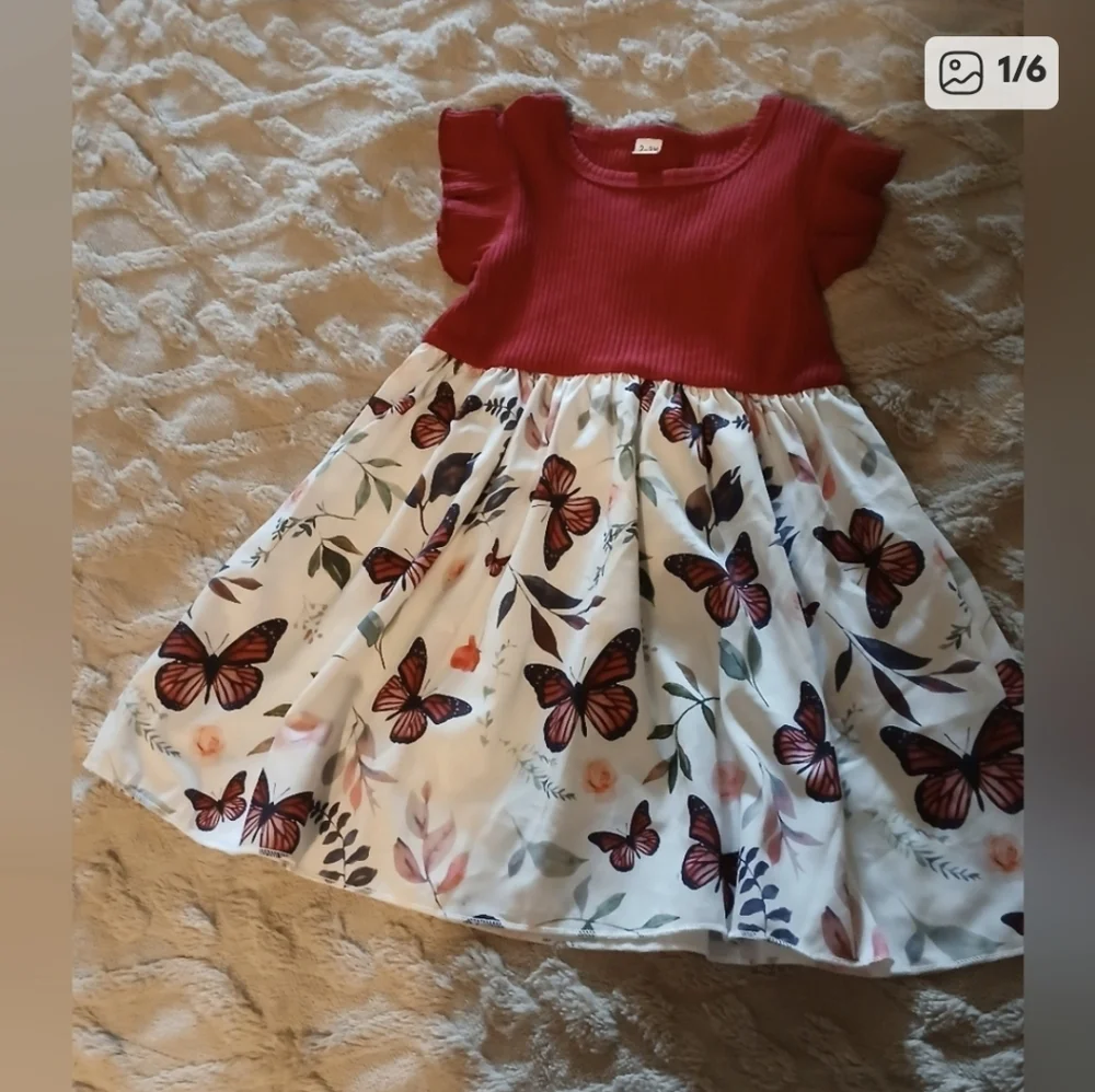 Bundle 6 Outfits 2-4 T/Year Girls Dresses And One Pants Outfit. Mostly 3T/Year - Picture 7 of 13